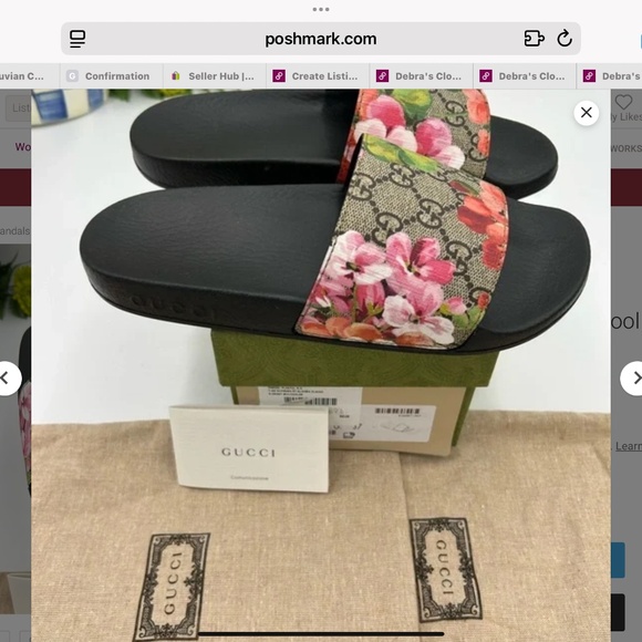 Women’s Gucci Gigi bloom pool slides, size 36 in Italy Made in Italy - Picture 4 of 9